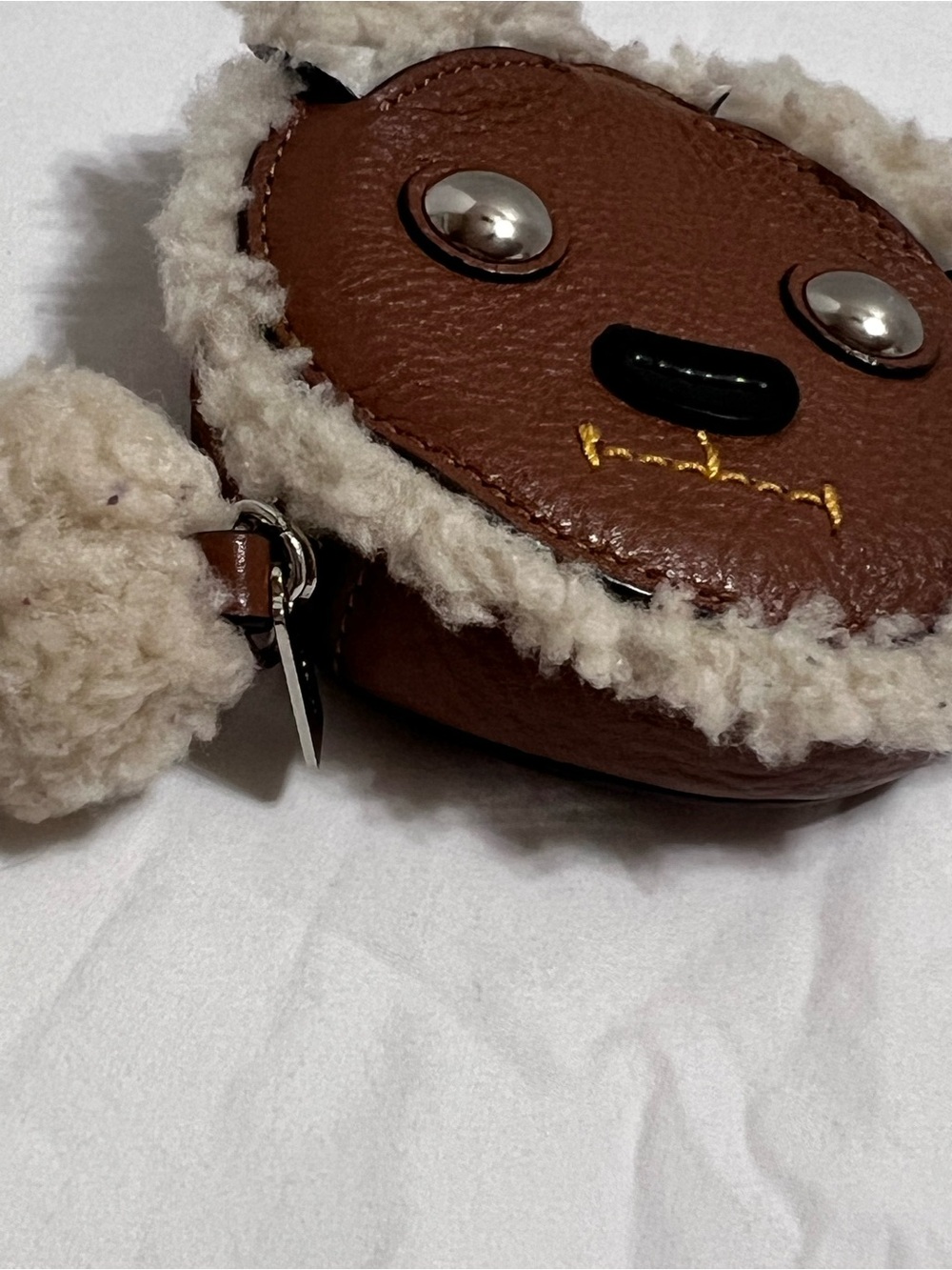 Extremely Rare Coach F64710  Teddy Bear Leather and Shearling Coin Purse - Picture 13 of 16